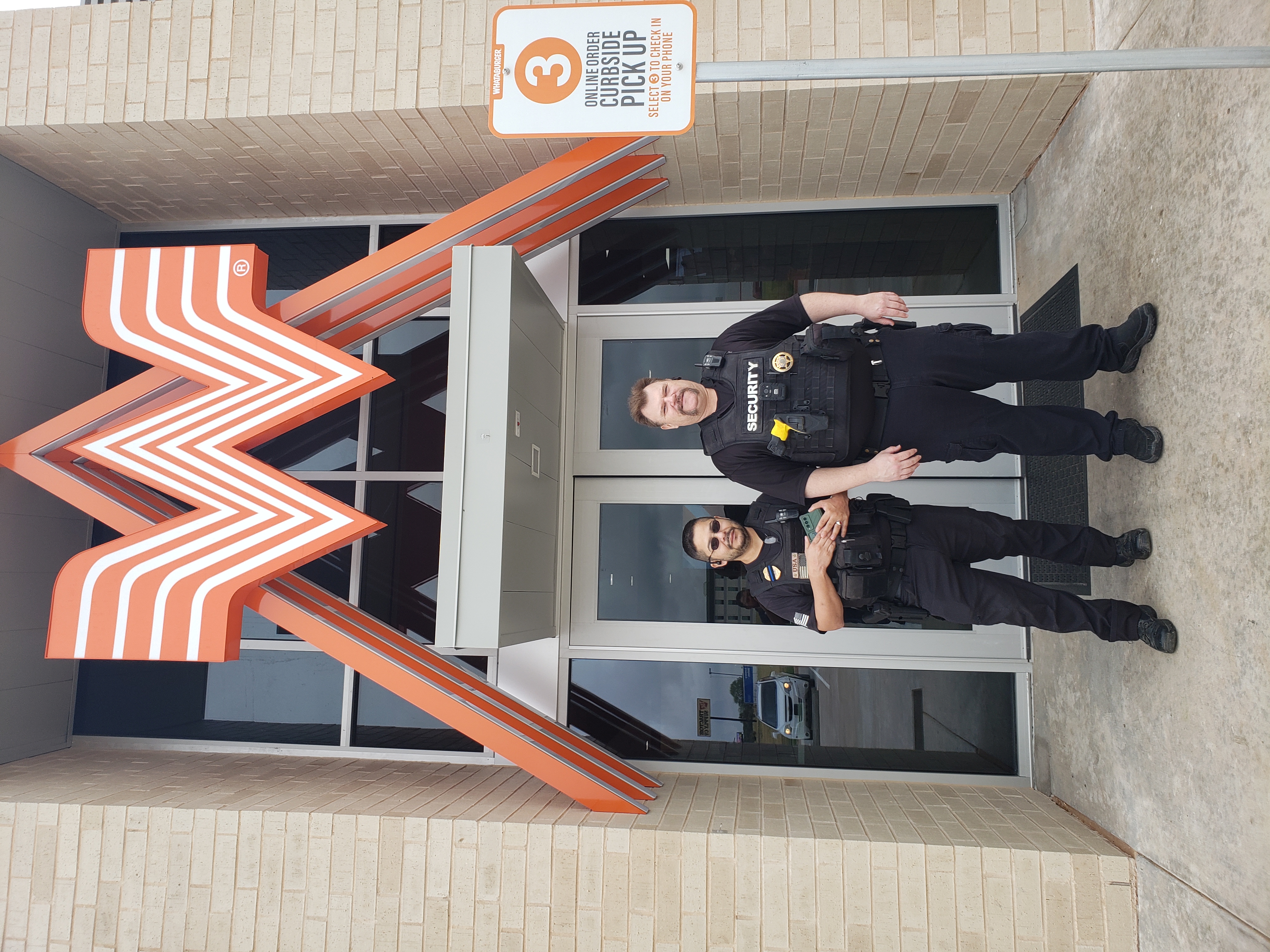 CEO Johnny James and Richard Tudor at the Weatherford Whataburger opening